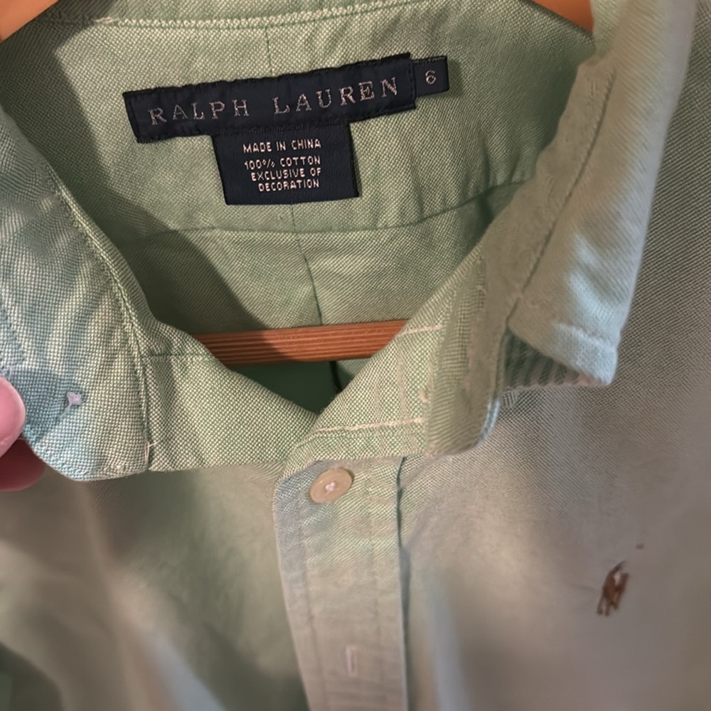 Ralph Lauren Classic Fit Mint Green Womens Shirt - Picture 5 of 9